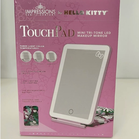 Impressions Vanity Hello Kitty Touch Pad Mini Tri-Tone Makeup Mirror - Picture 6 of 6